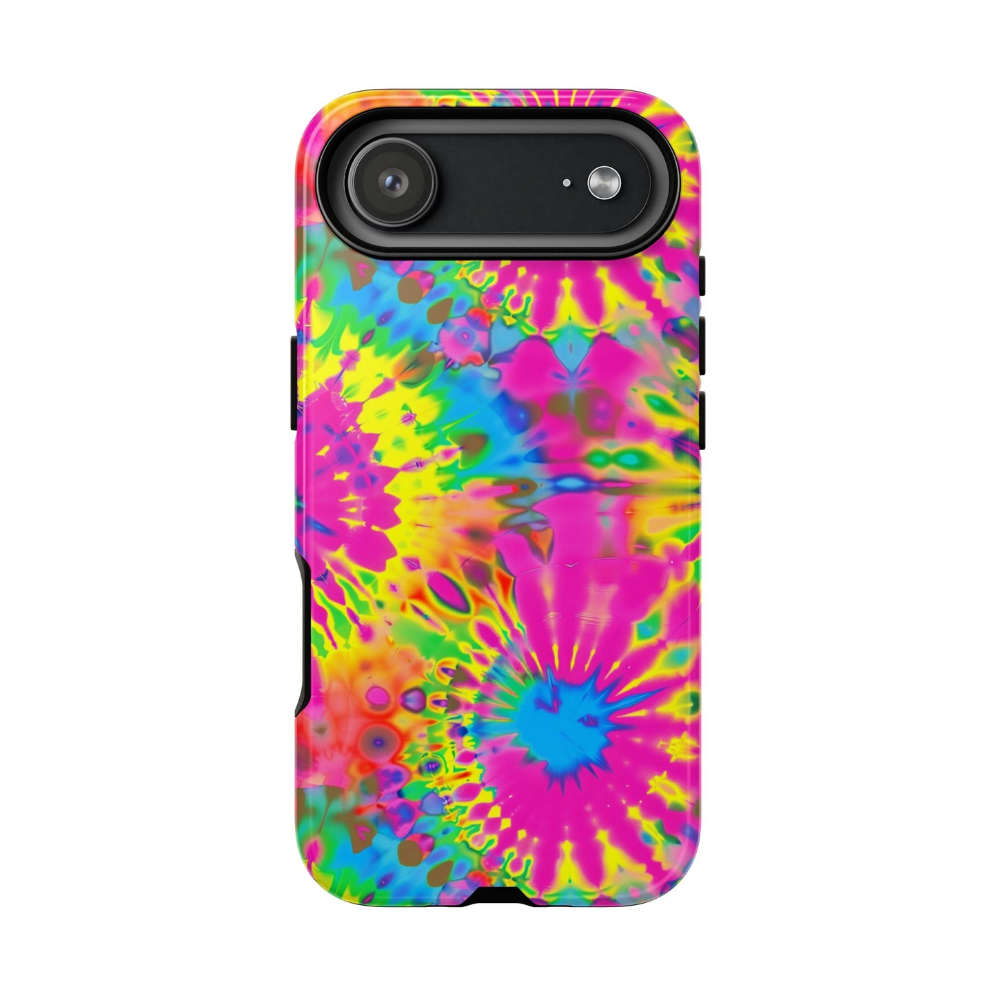 Neon Tie-Dye Burst Tough iPhone Case
