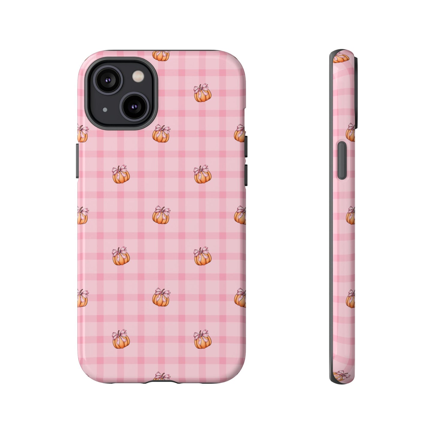 Pink Gingham Pumpkins iPhone Tough Case