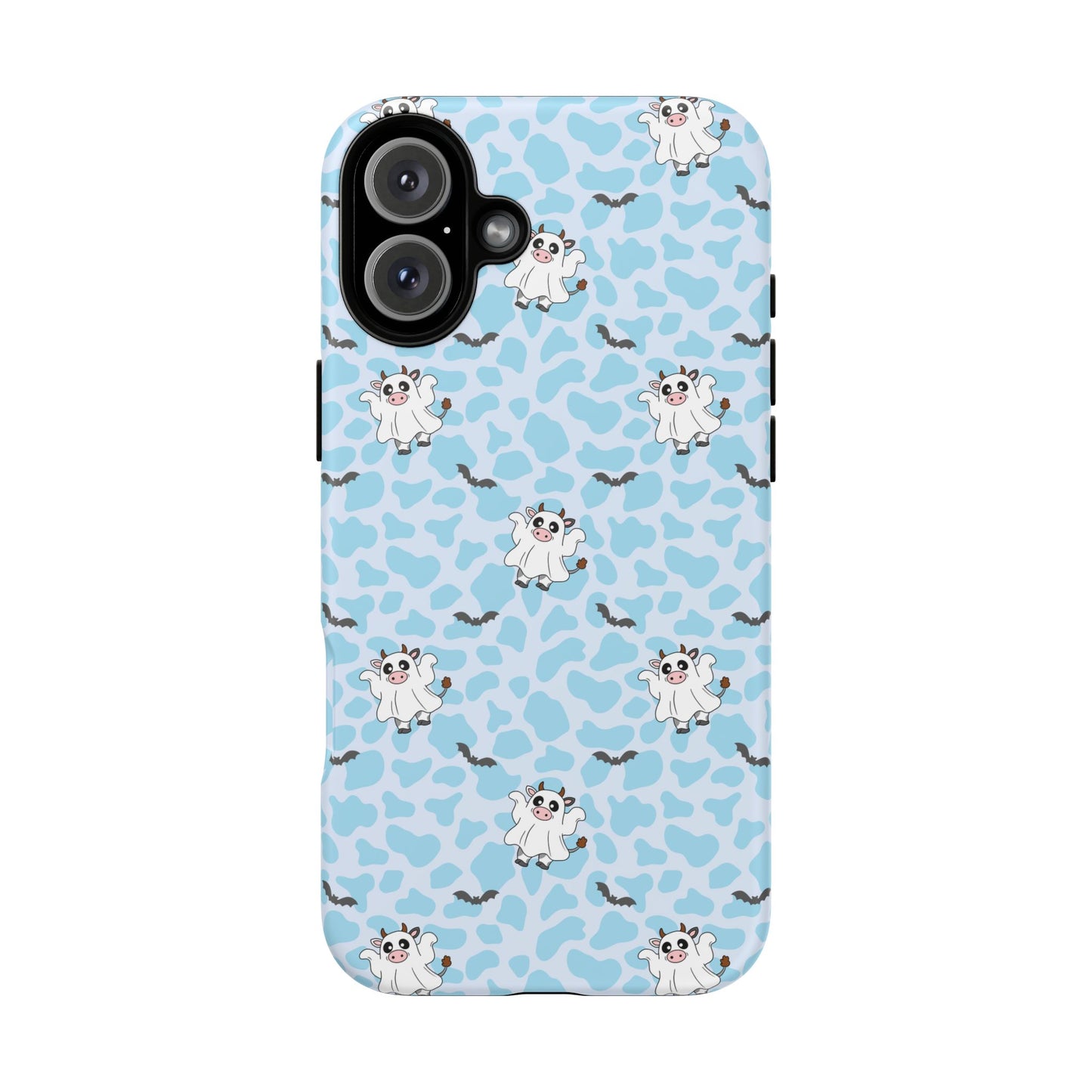 Pastel Blue Moo Ghosts & Bats iPhone Tough Case