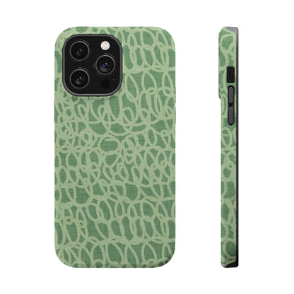 Sage Green Scribble Loops MagSafe® iPhone Tough Case