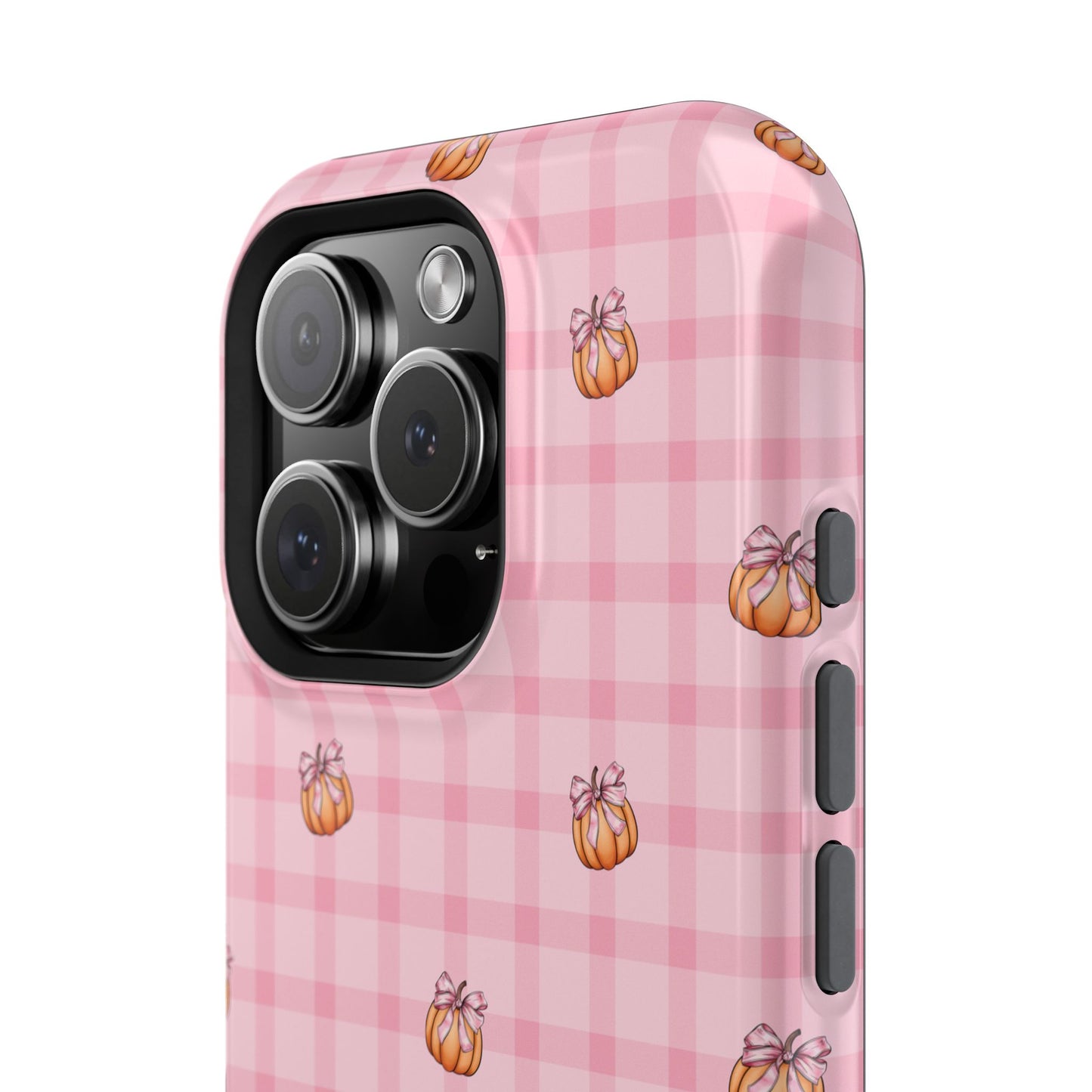 Pink Gingham Pumpkins MagSafe® iPhone Tough Case