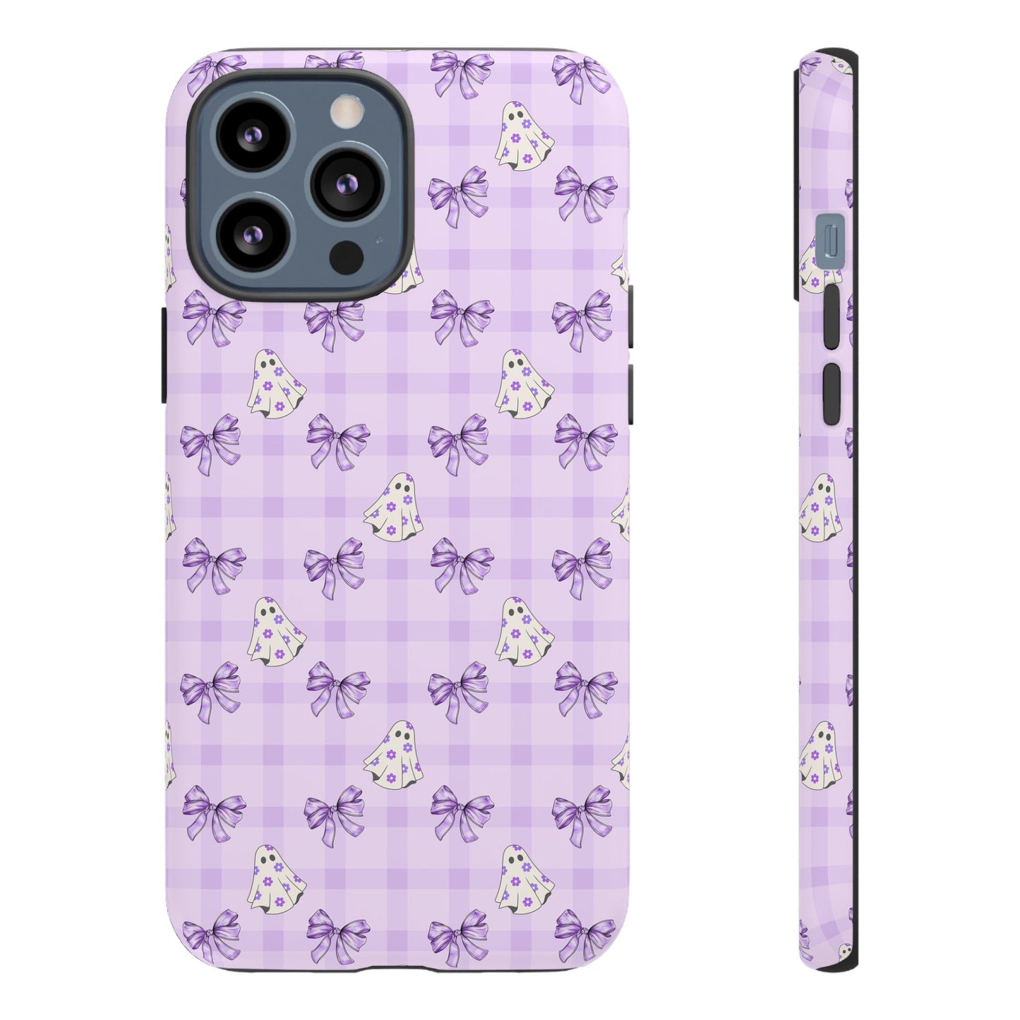 Purple Gingham Ghosts & Bows iPhone Tough Case