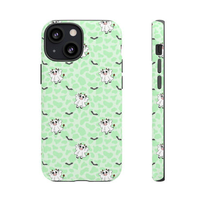 Green Moo Ghosts & Bats iPhone Tough Case