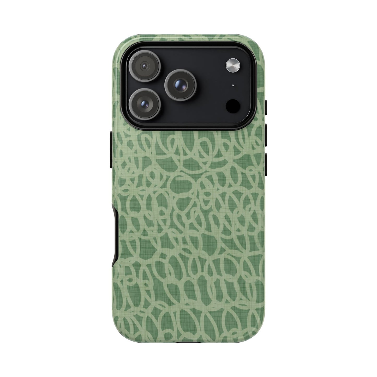 Sage Green Scribble Loops iPhone Tough Case