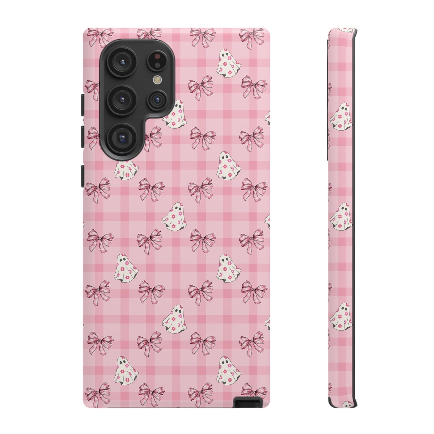 Pink Gingham Ghosts & Bows Samsung Galaxy Tough Case