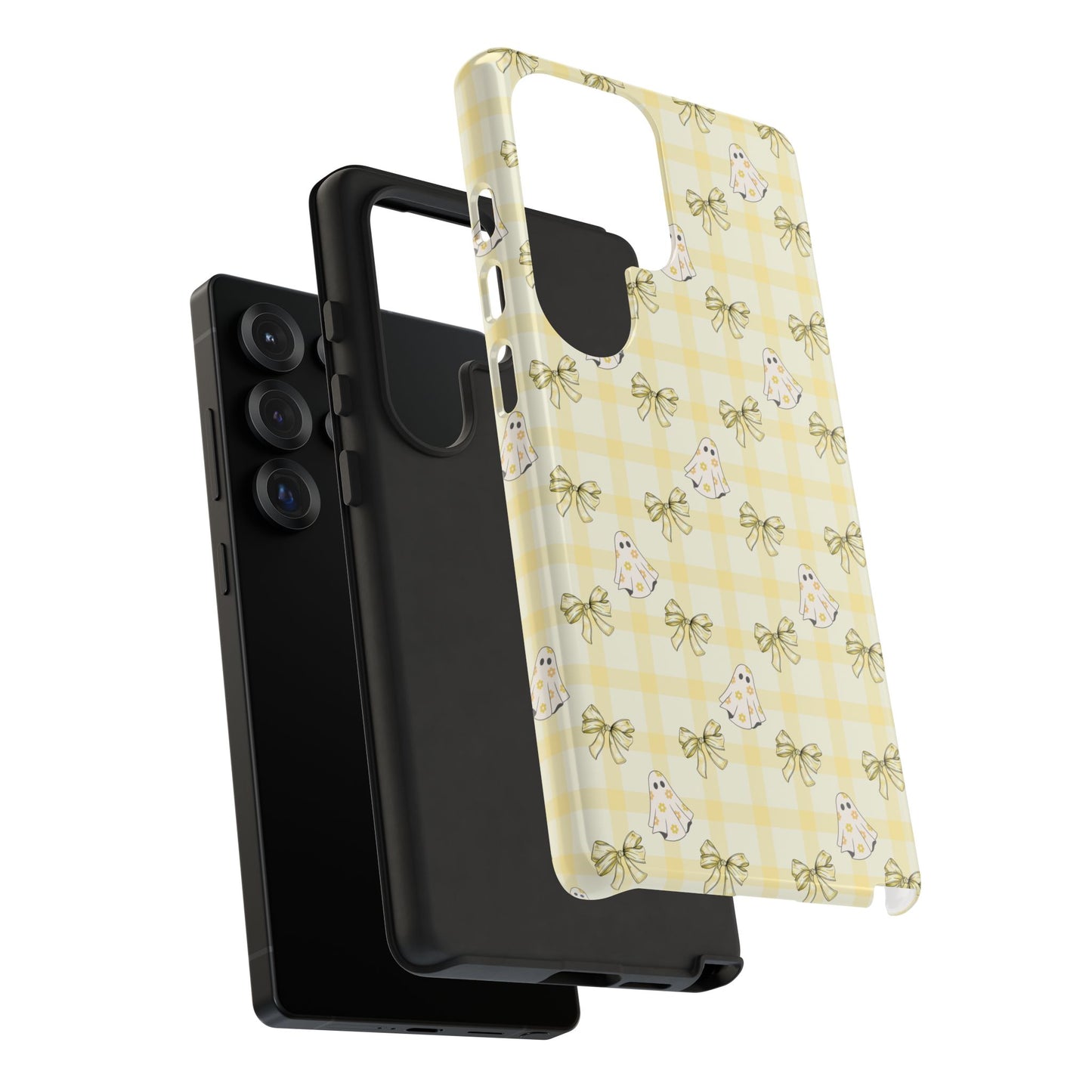 Yellow Gingham Ghosts & Bows Samsung Galaxy Tough Case