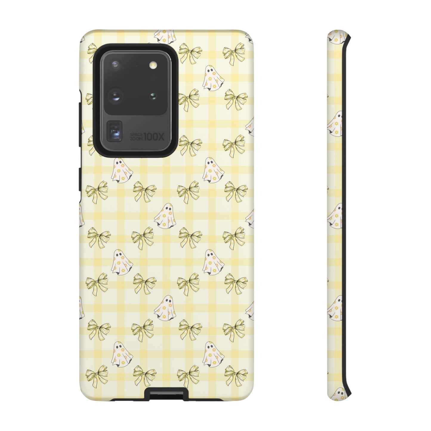 Yellow Gingham Ghosts & Bows Samsung Galaxy Tough Case