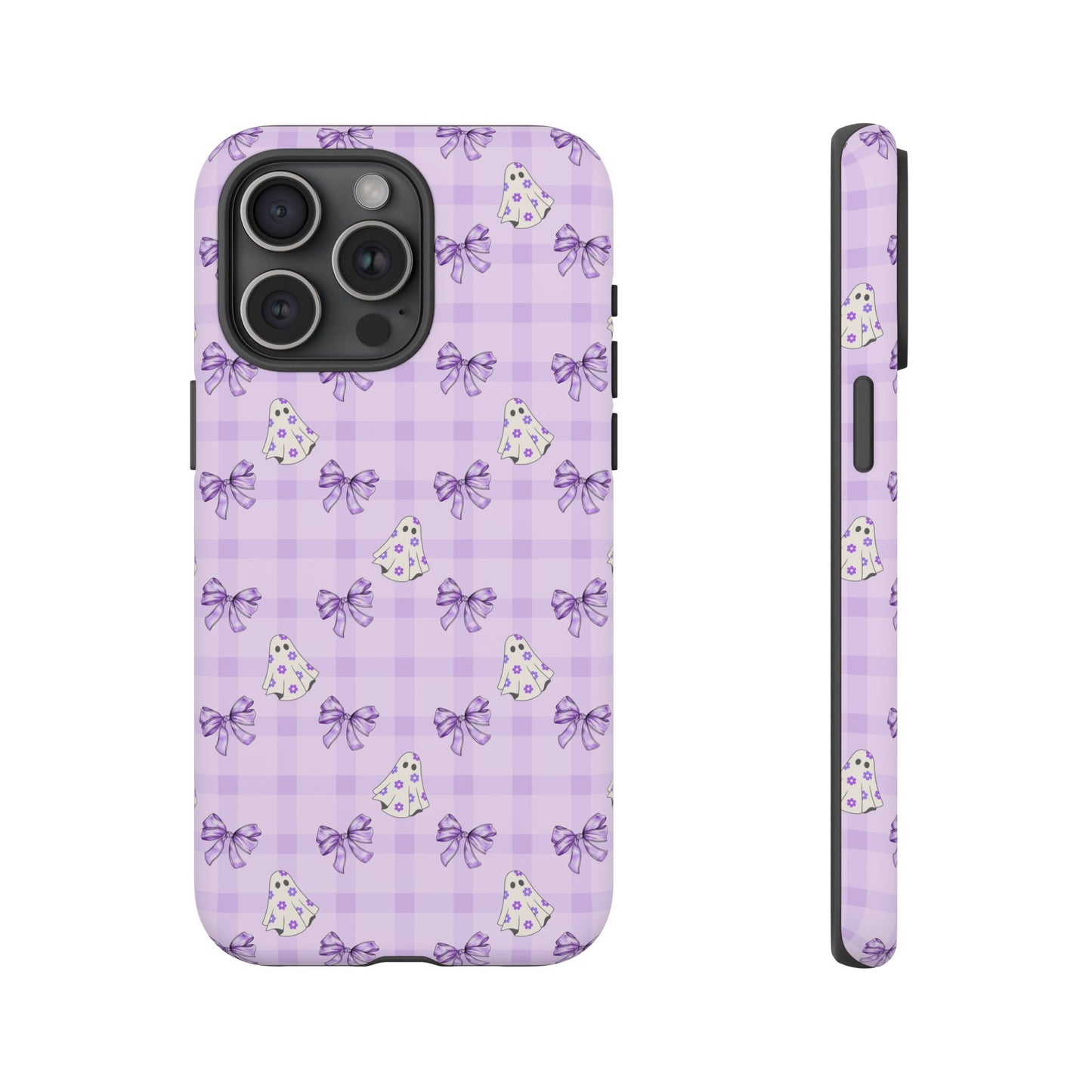 Purple Gingham Ghosts & Bows iPhone Tough Case