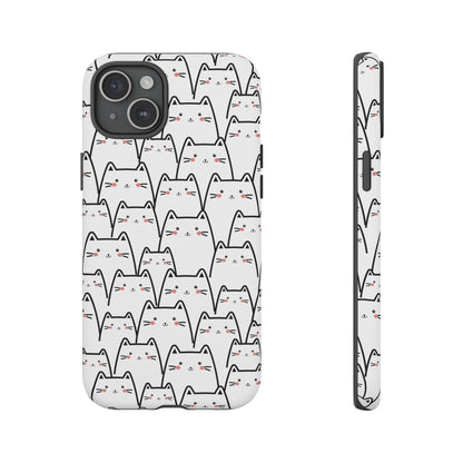 Kawaii Cat Crowd Tough iPhone Case