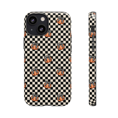 Checkered Cute Pumpkins & Bows iPhone Tough Case