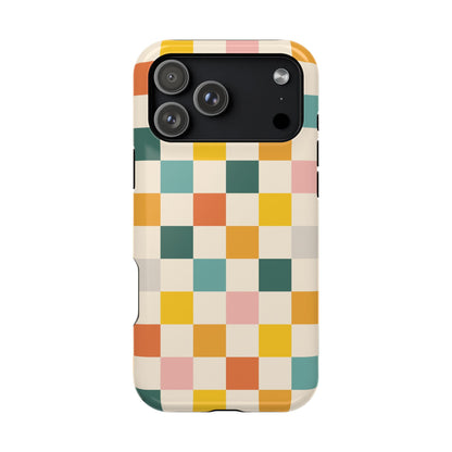 Retro 70s Gingham MagSafe® iPhone Tough Case