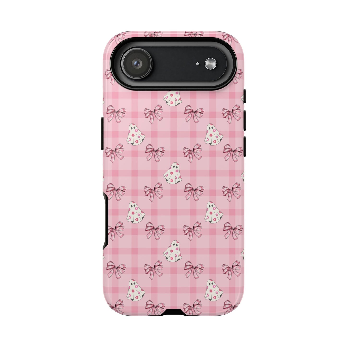 Pink Gingham Ghosts & Bows iPhone Tough Case