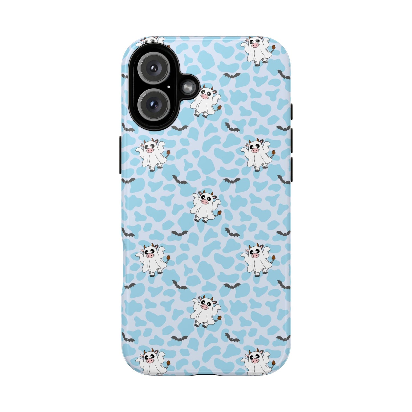 Pastel Blue Moo Ghosts & Bats iPhone Tough Case