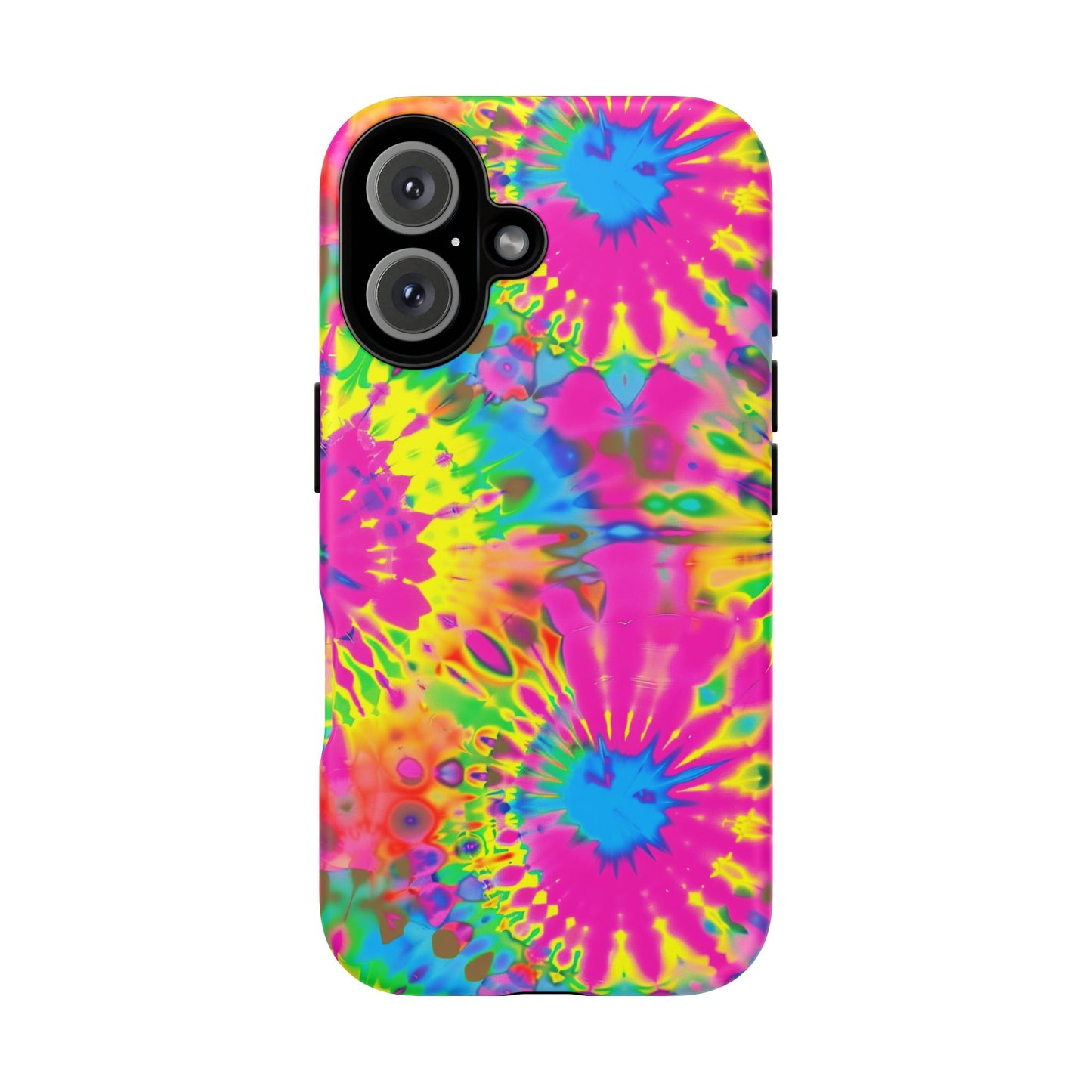 Neon Tie-Dye Burst Tough iPhone Case