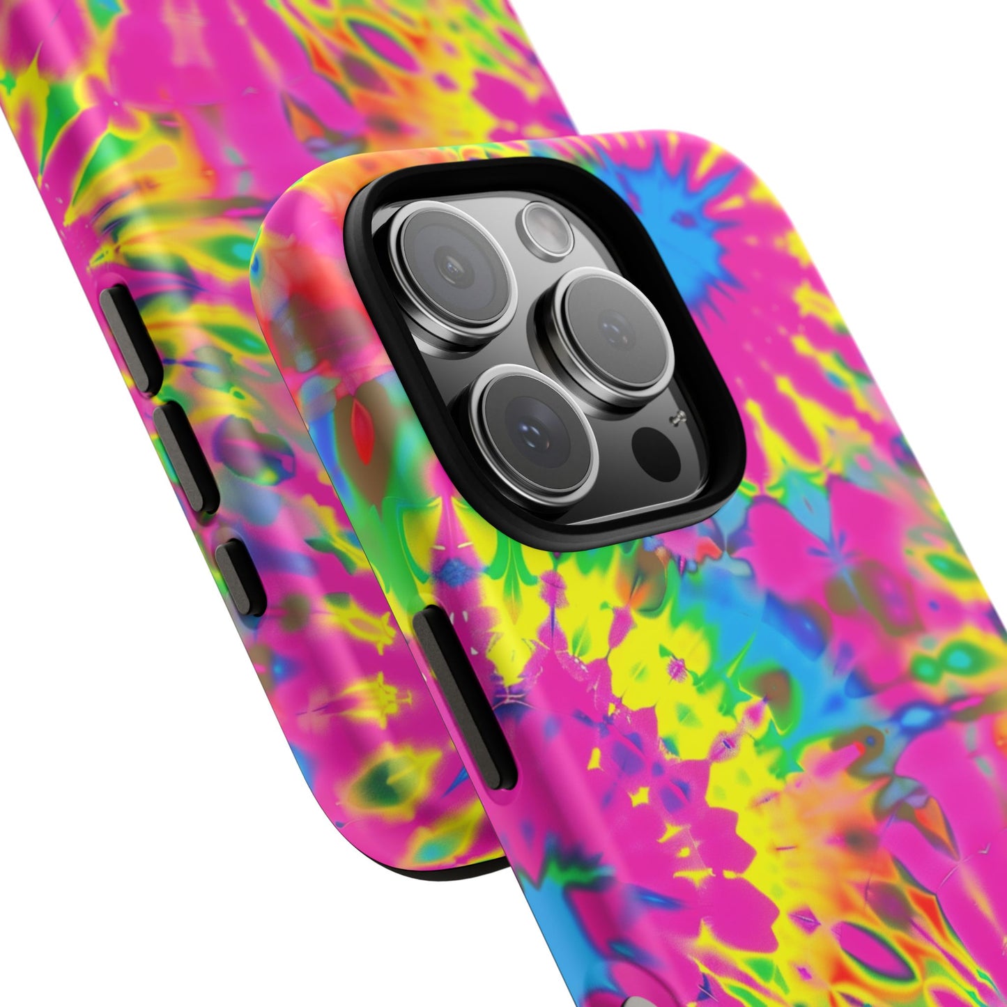 Neon Tie-Dye Burst Tough iPhone Case