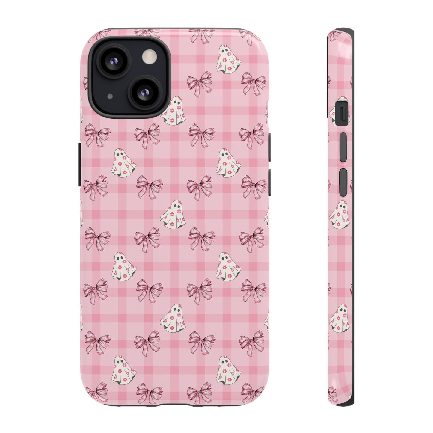 Pink Gingham Ghosts & Bows iPhone Tough Case