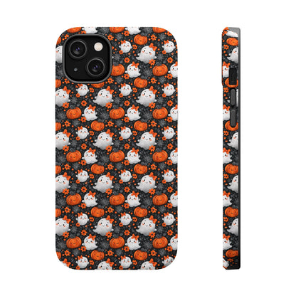 Cute Kawaii Lady Ghosts & Pumpkins MagSafe® iPhone Tough Case