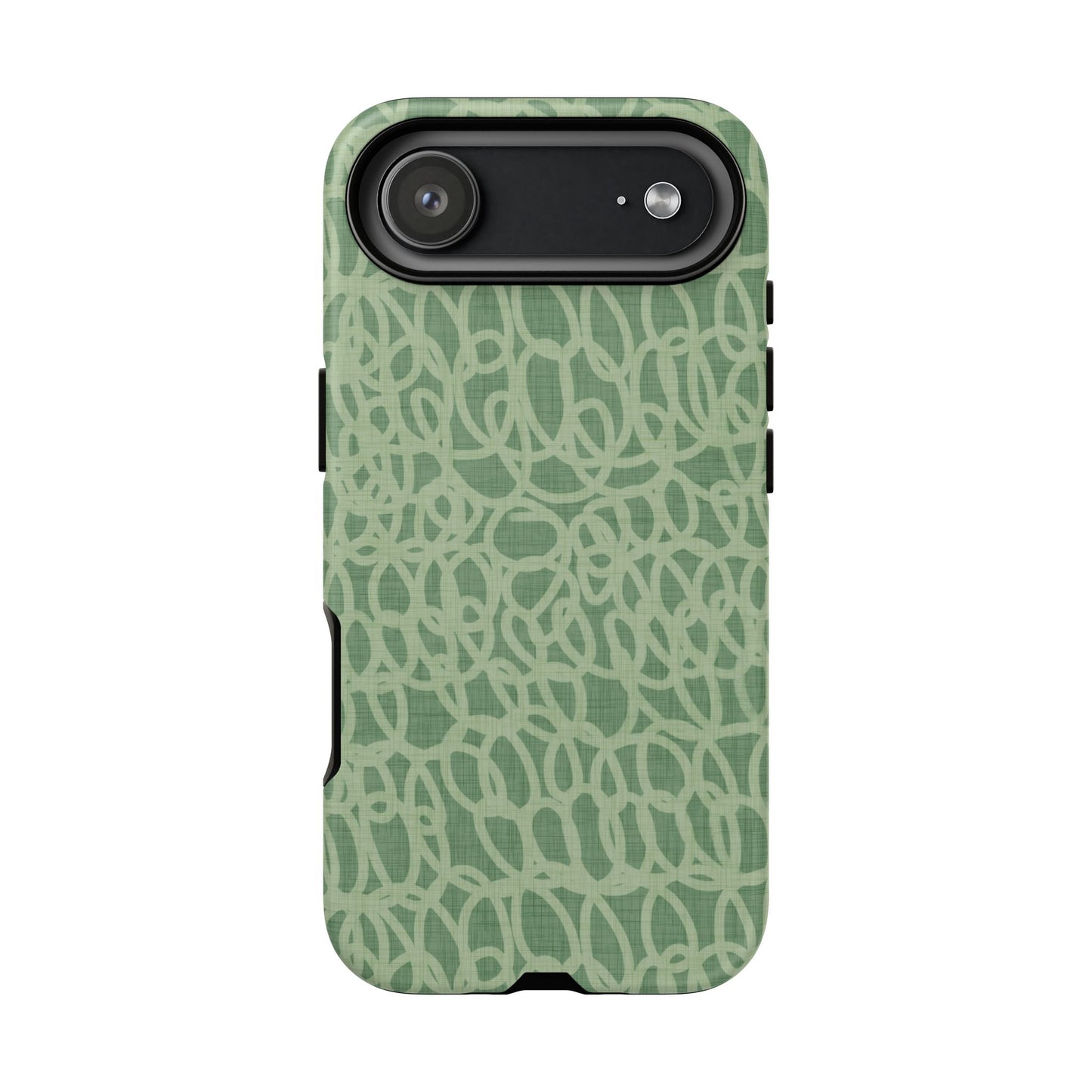 Sage Green Scribble Loops iPhone Tough Case