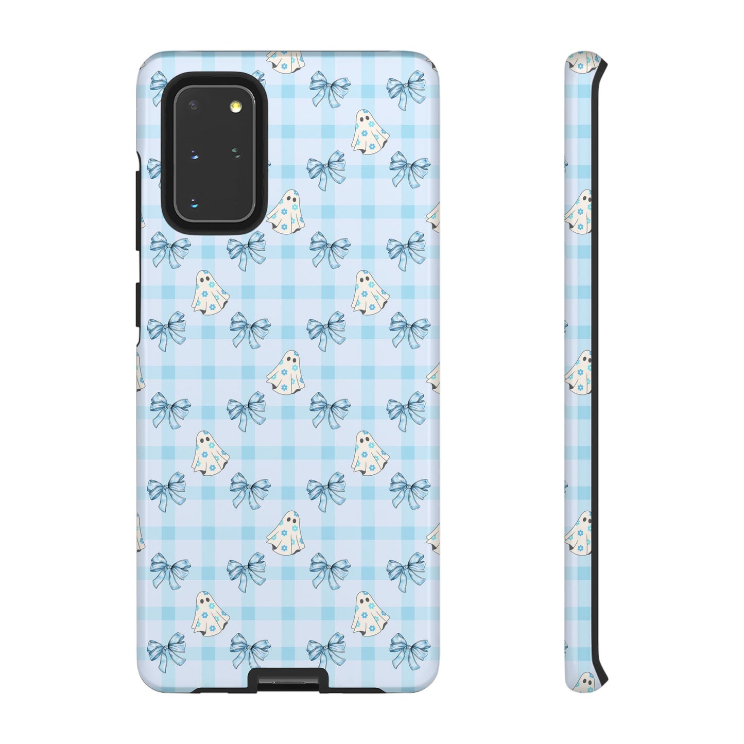 Blue Gingham Ghosts & Bows Samsung Galaxy Tough Case