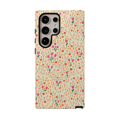 Vintage Cream Wildflower Meadow Samsung Galaxy Tough Case