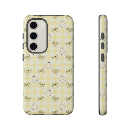 Yellow Gingham Ghosts & Bows Samsung Galaxy Tough Case