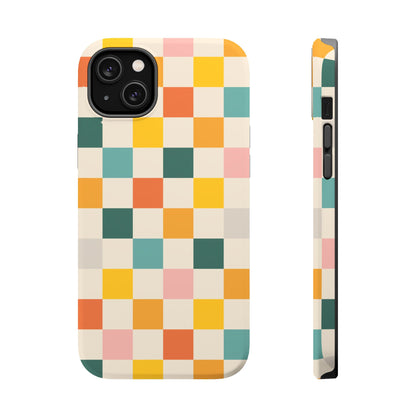 Retro 70s Gingham MagSafe® iPhone Tough Case