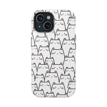 Kawaii Cat Crowd MagSafe® Tough iPhone Case