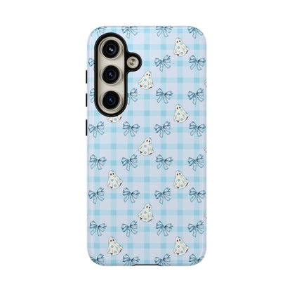 Blue Gingham Ghosts & Bows Samsung Galaxy Tough Case