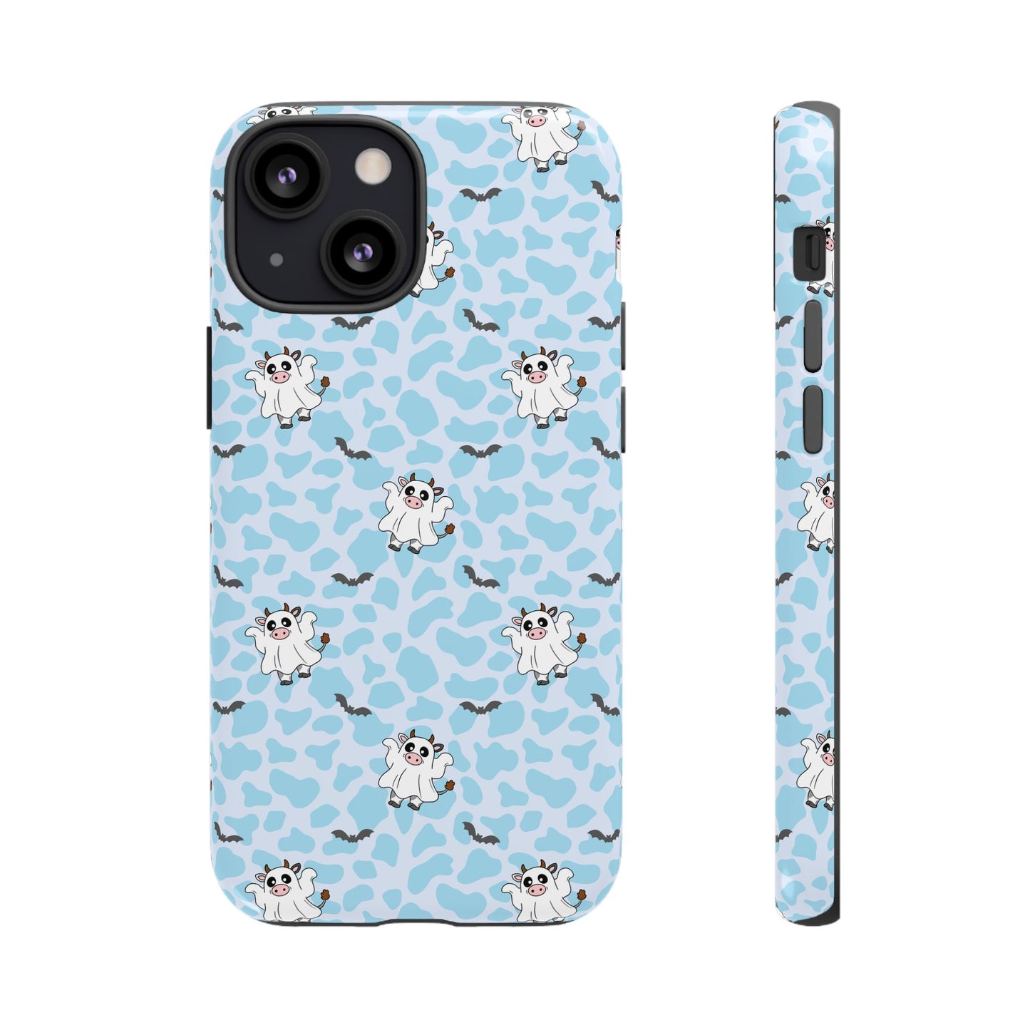 Pastel Blue Moo Ghosts & Bats iPhone Tough Case