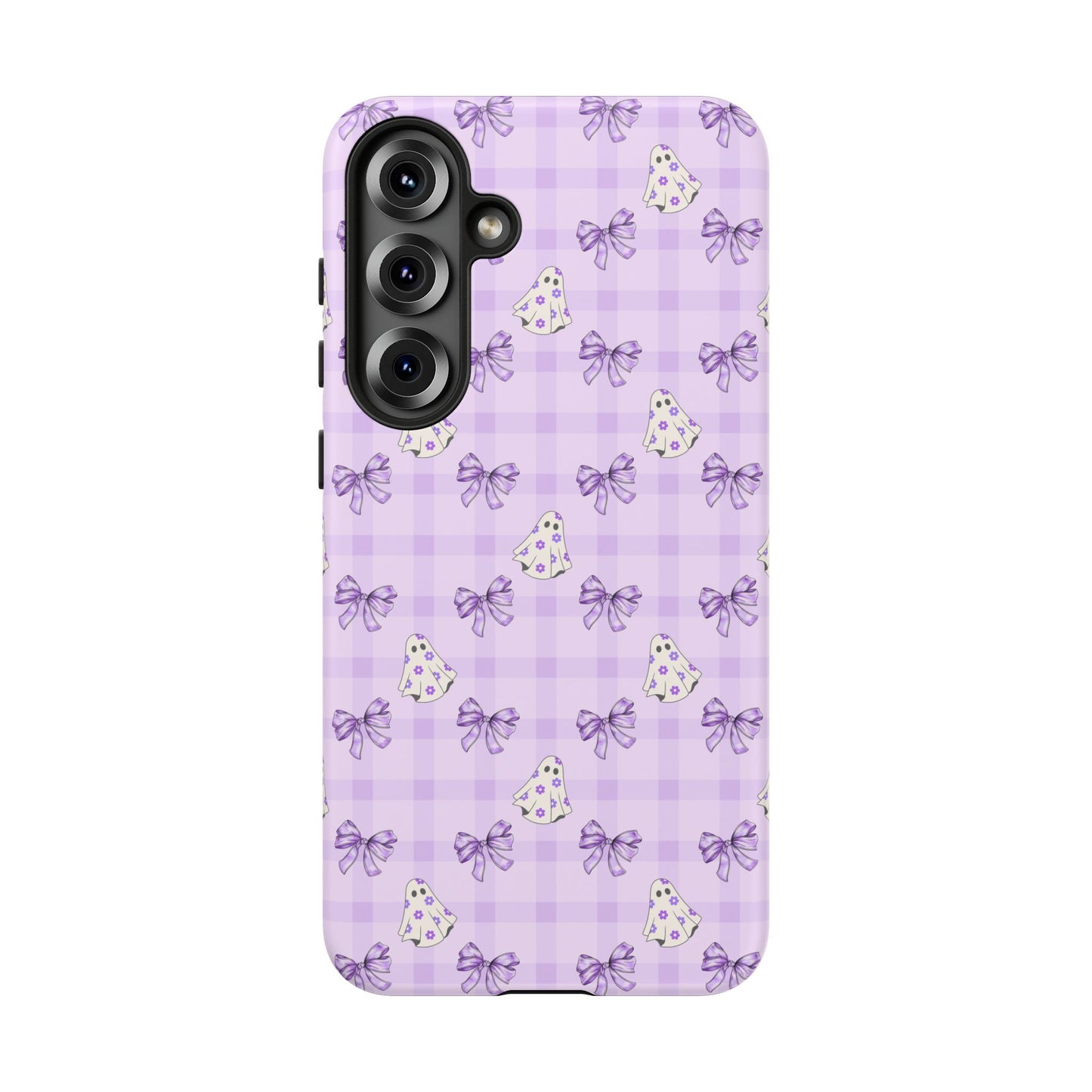 Purple Gingham Ghosts & Bows Samsung Galaxy Tough Case