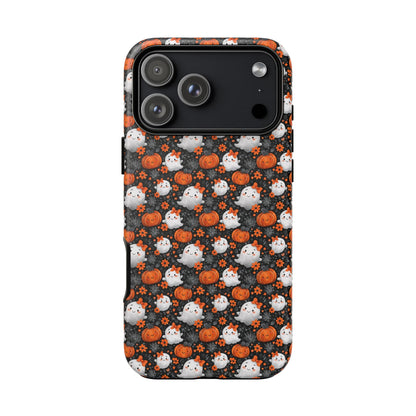 Cute Kawaii Lady Ghosts & Pumpkins iPhone Tough Case