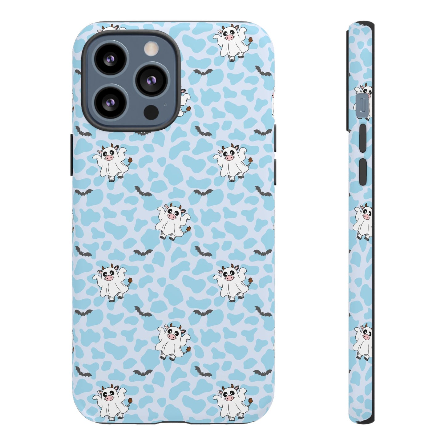 Pastel Blue Moo Ghosts & Bats iPhone Tough Case