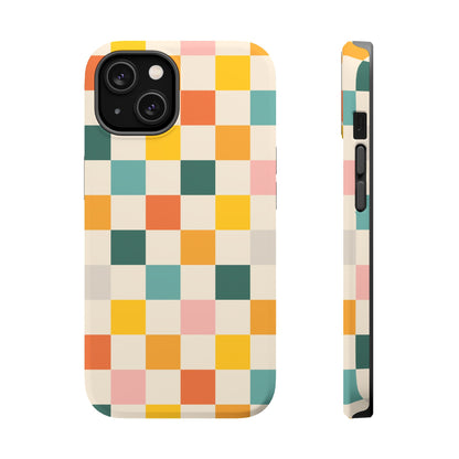 Retro 70s Gingham MagSafe® iPhone Tough Case