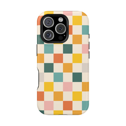 Retro 70s Gingham MagSafe® iPhone Tough Case