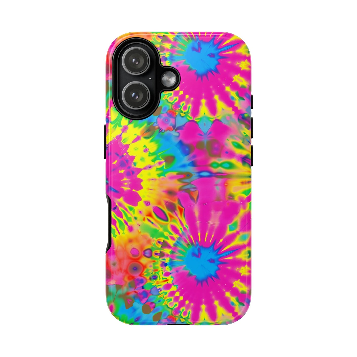 Neon Tie-Dye Burst Tough iPhone Case