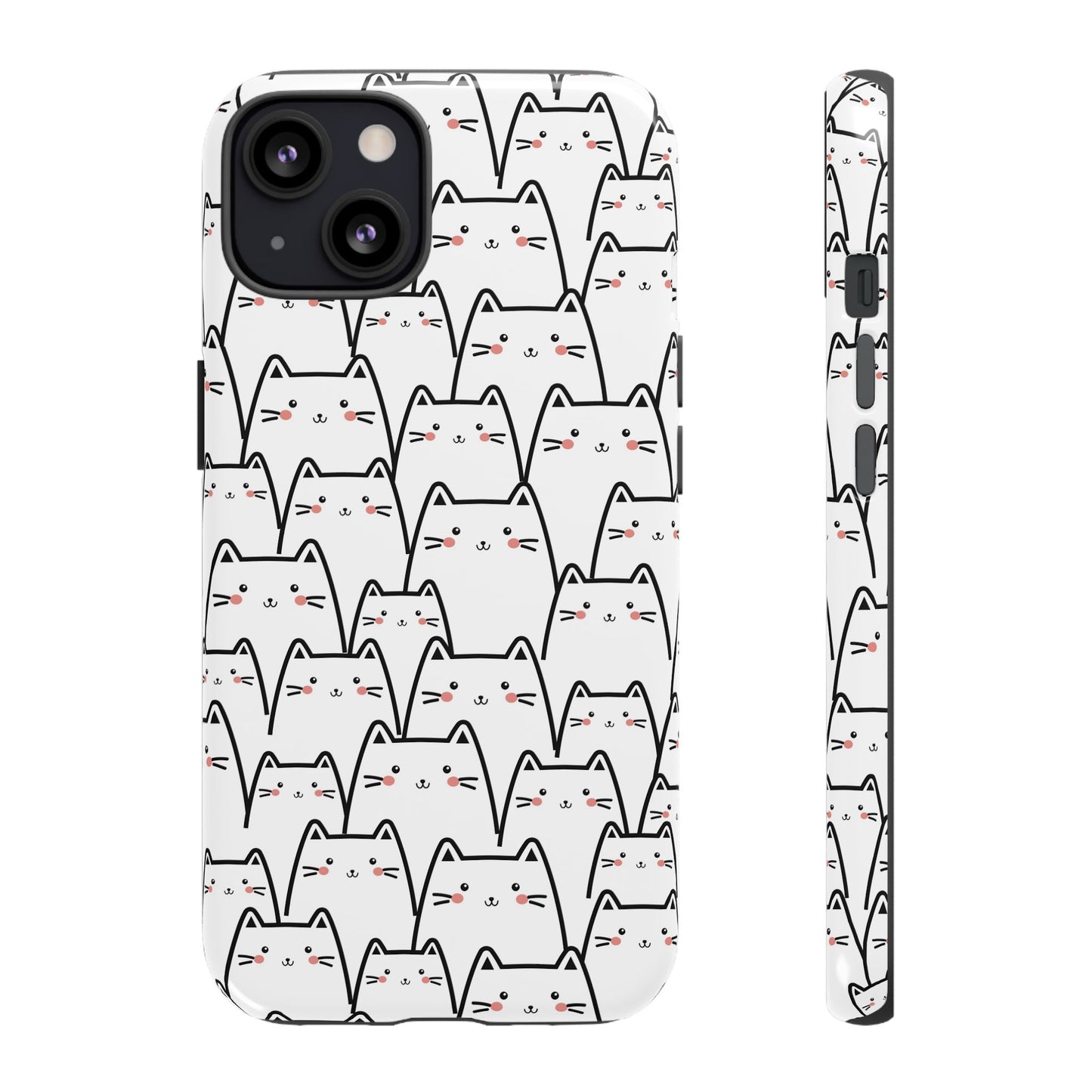 Kawaii Cat Crowd Tough iPhone Case