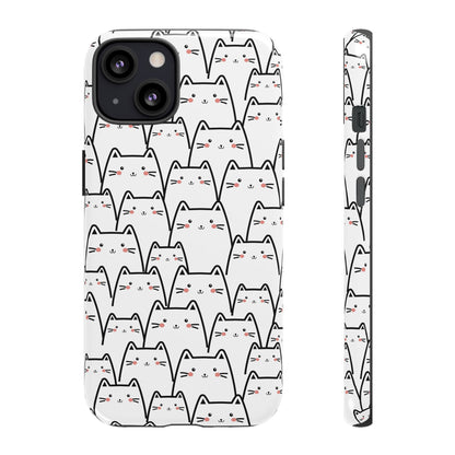 Kawaii Cat Crowd Tough iPhone Case