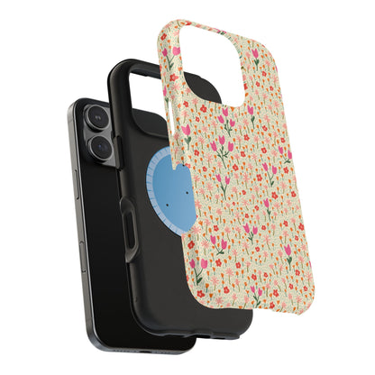 Vintage Cream Wildflower Meadow MagSafe® iPhoneTough  Case
