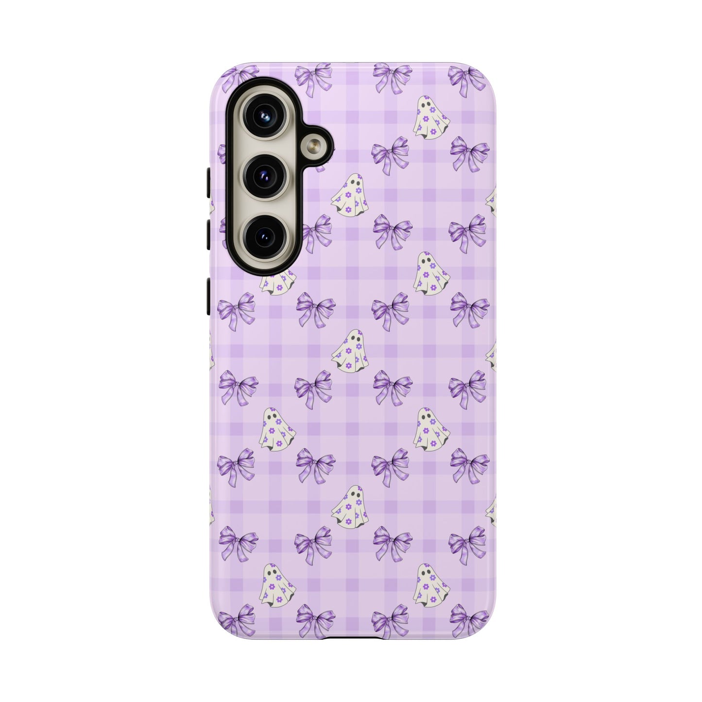 Purple Gingham Ghosts & Bows Samsung Galaxy Tough Case