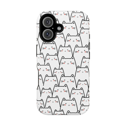 Kawaii Cat Crowd MagSafe® Tough iPhone Case