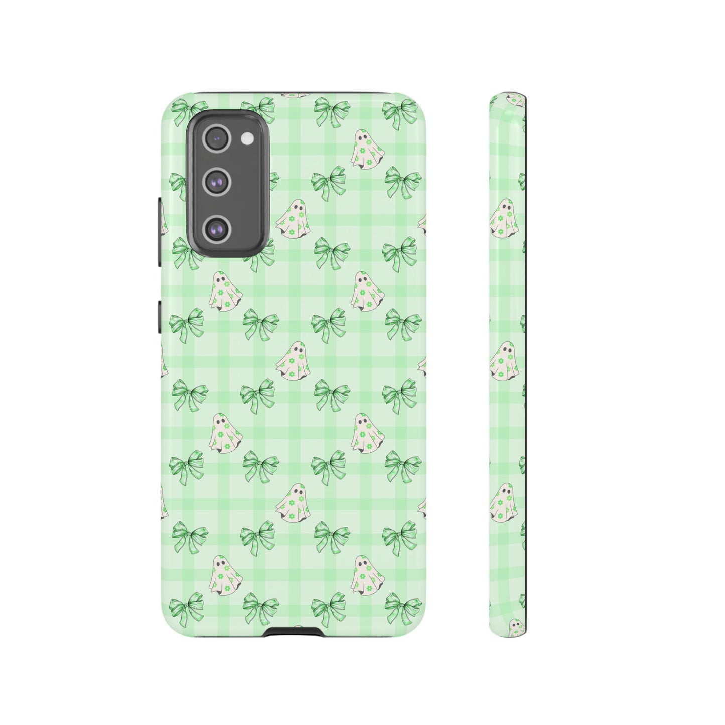 Green Gingham Ghosts & Bows Samsung Galaxy Tough Case