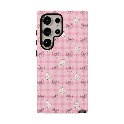 Pink Gingham Ghosts & Bows Samsung Galaxy Tough Case