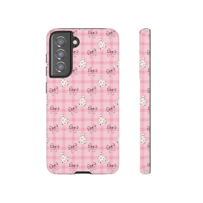 Pink Gingham Ghosts & Bows Samsung Galaxy Tough Case
