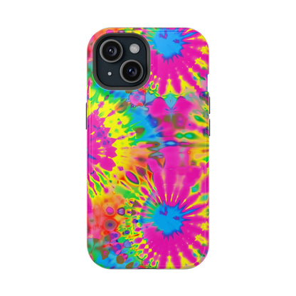 Neon Tie-Dye Burst MagSafe® Tough iPhone Case