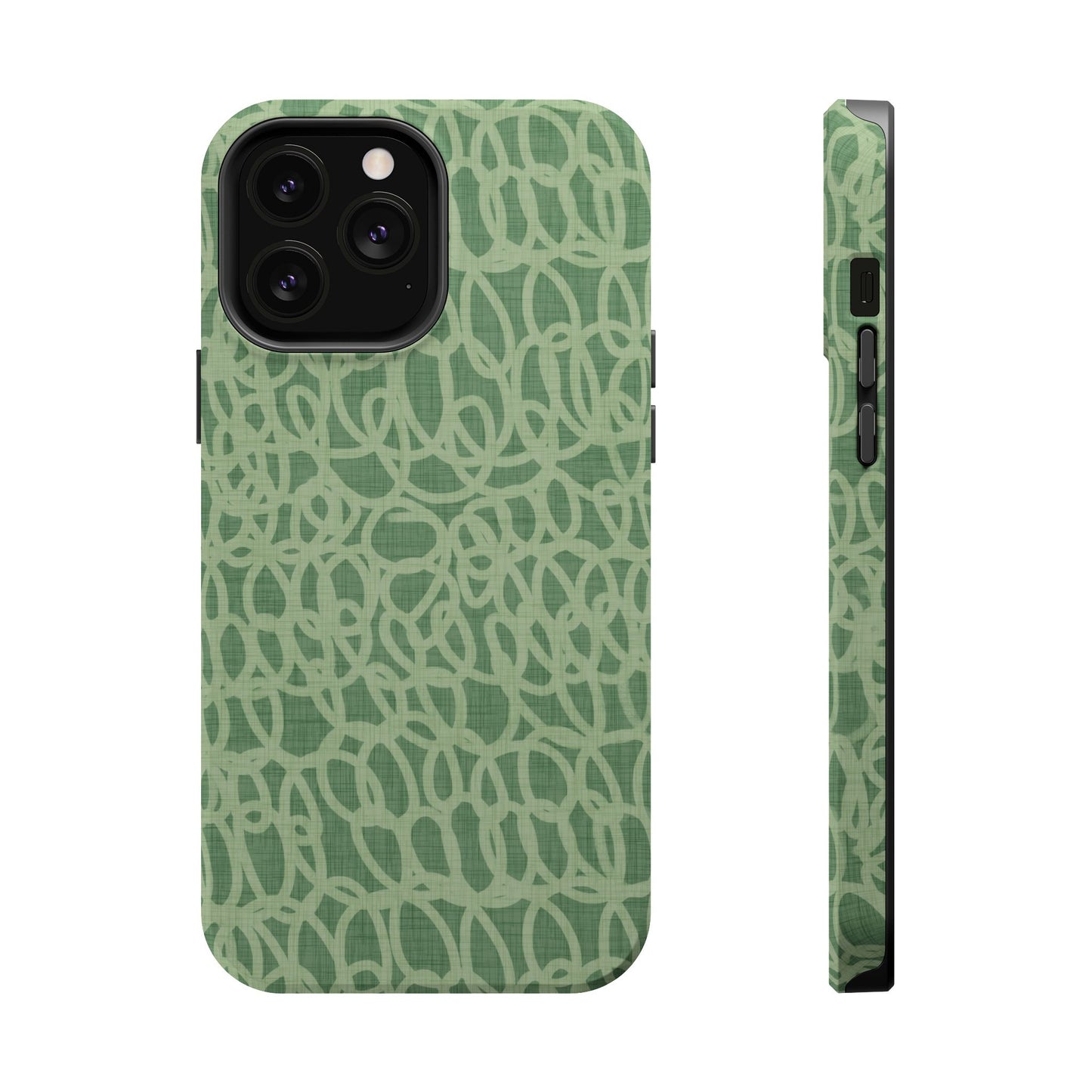Sage Green Scribble Loops MagSafe® iPhone Tough Case