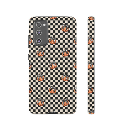 Checkered Cute Pumpkins & Bows Samsung Galaxy Tough Case