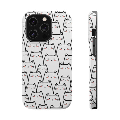 Kawaii Cat Crowd MagSafe® Tough iPhone Case