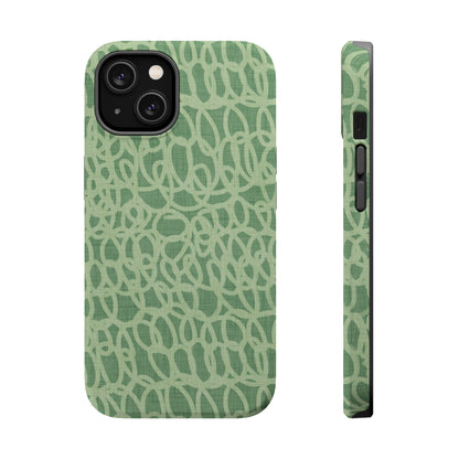 Sage Green Scribble Loops MagSafe® iPhone Tough Case