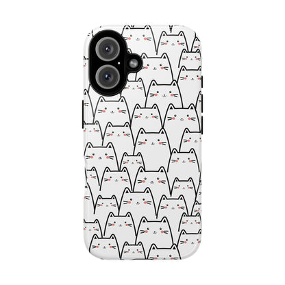 Kawaii Cat Crowd Tough iPhone Case