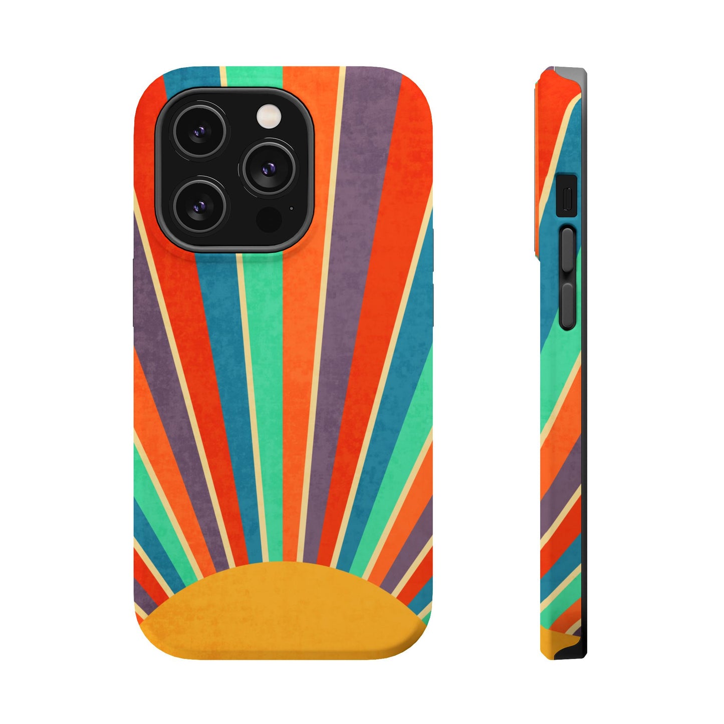 Retro Rainbow Sunburst MagSafe® Tough iPhone Case